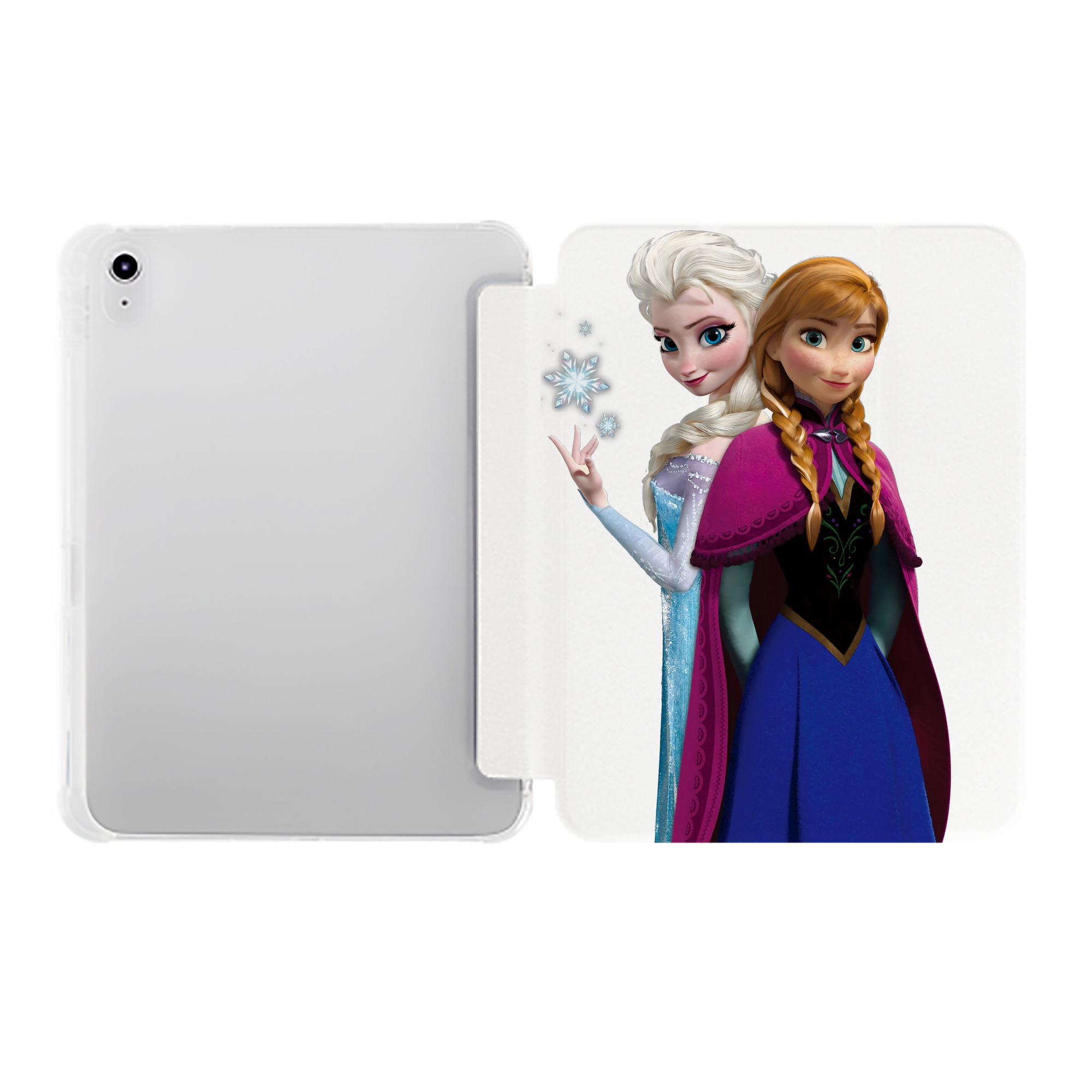 （画像用） アナと雪の女王 アンナ エルサ Frozen Anna Elsa IPad ケース ペン収納付き 三つ折りスタンド PUレザー×シリコン 対応機種9.5/10.5/10.9インチ